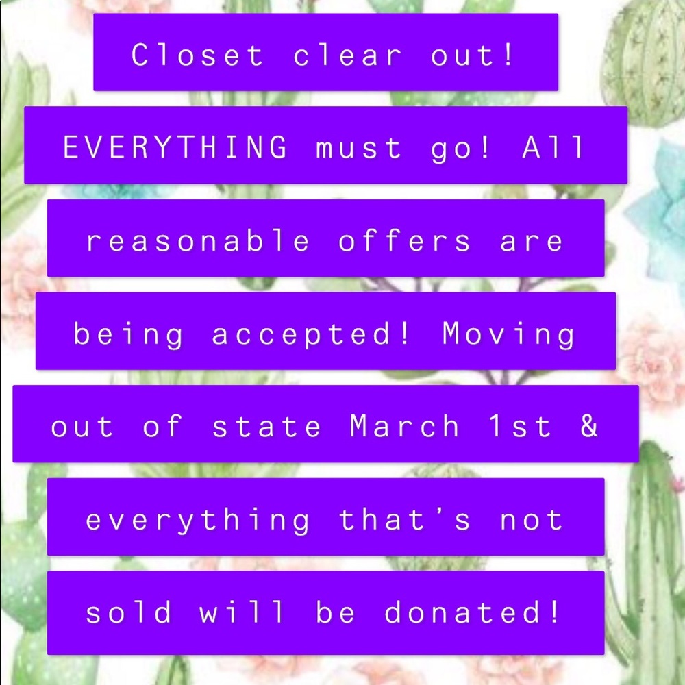 Moving sale
